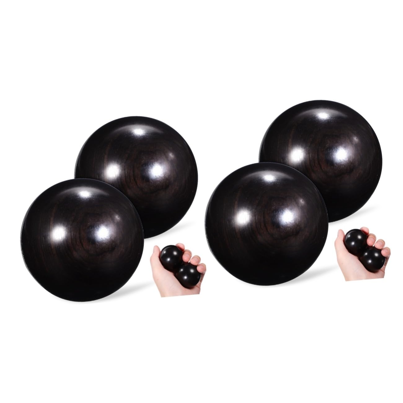 LALAFINA 4stücke Handmassageball Aus Hochwertigem Zitanholz Hand-übungsbälle Zur Muskelentspannung Durchblutung Für Erwachsene Verbesserung Der Flexibilität