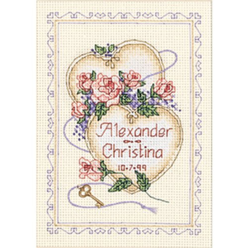 Dimensions Wedding Record United Hearts Cross Stitch Kit