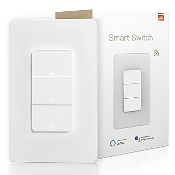 Bkiyougo Smart Light Switch, Smart Switch WiFi Wall Light Switch, Single Pole Smart Switch, Smart Switch 3 Gang Compatible with Alexa Google Assistant (Single Pole Switch-3 Gang)
