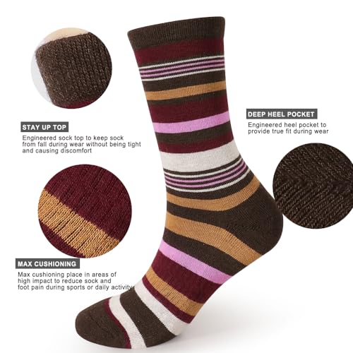 Image of EnerWear 4 Pack Women's Merino Wool Outdoor Hiking Trail Crew Sock