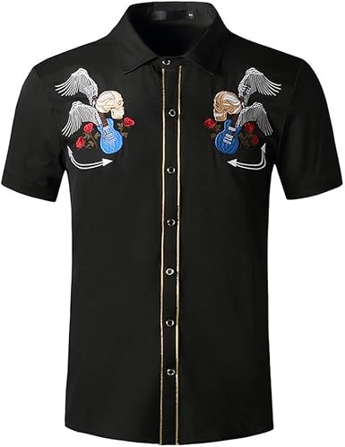 Luxfan Mens Western Cowboy Shirts 
