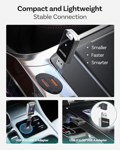 Image of OTTOCAST Mini Edge 2in1 Wireless Carplay Adapter and Wireless Android Auto Adapter for Car, Compatible with Android 11+ & iOS 10+, Auto Reconnect Lag Free