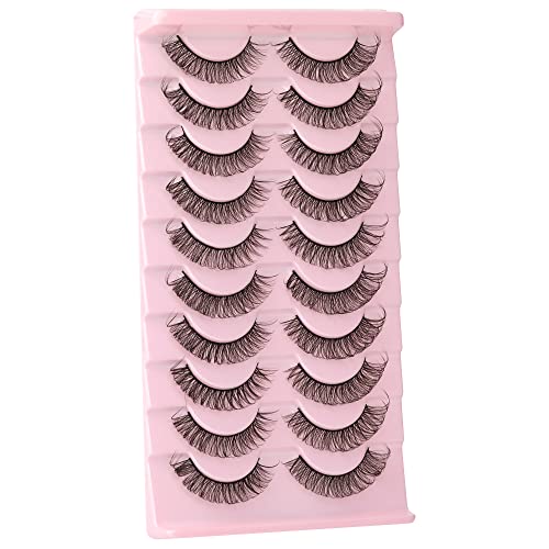 wiwoseo Eyelashes Russian Strip Lashes Natural Wispy Fluffy 
