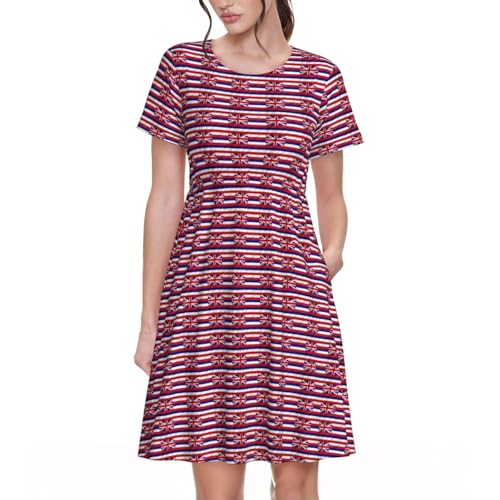 Robe d'été légère motif Hawaï pour femme coupe fluide