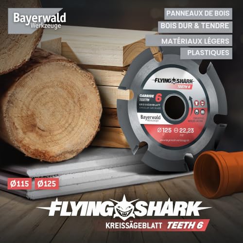 Bayerwald Flying Shark Ø 125mm (6 dents) Lame de scie à bois - sculpter, écorcer - idéale pour le power carving – vue 6