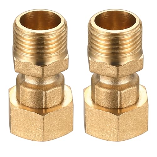 2 Pcs 12.7mm Compression Fitting x 1/2 Male BSP Male Straight Adaptors, Brass Threaded Pipe Fitting Coupling Adapters, Plumbing Fittings for Pipe Fittings Plumbing Pipe Connectors