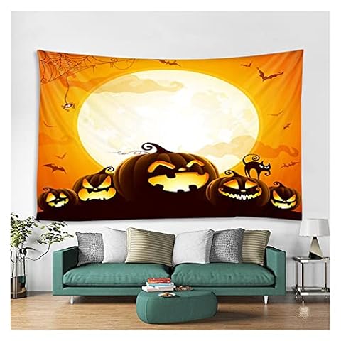 Halloween Tapestry Halloween Decor Gobelin, Salon Sypialnia Party Estetyczny Gobelin, Holiday Party Background Gobelin (Color : Style 8, Size : 180X180CM)