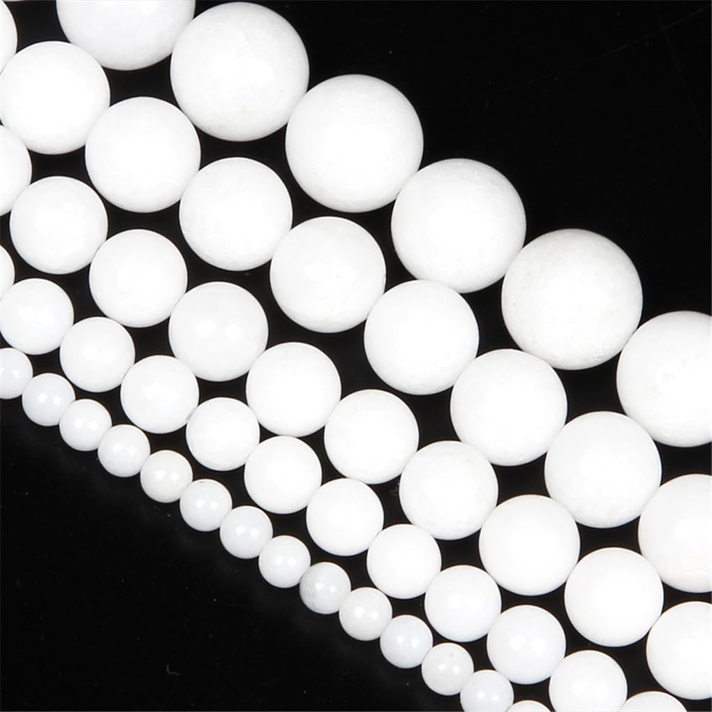 Perles blanches en pierre naturelle pour création de bijoux uniques DIY