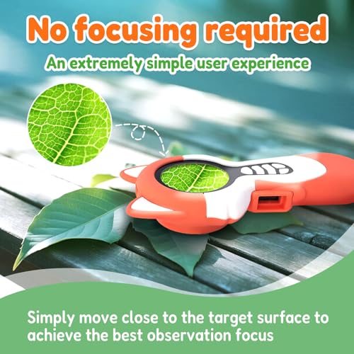 Microscope Camera for Kids Gifts Toys- Handheld Pocket Microscopes with Endoscope and Autofocus Mini Digital Educational Science Kit for Christmas Birthday for Age 3-5 5-7 8-12 Girls Boys, Fox - Image 9