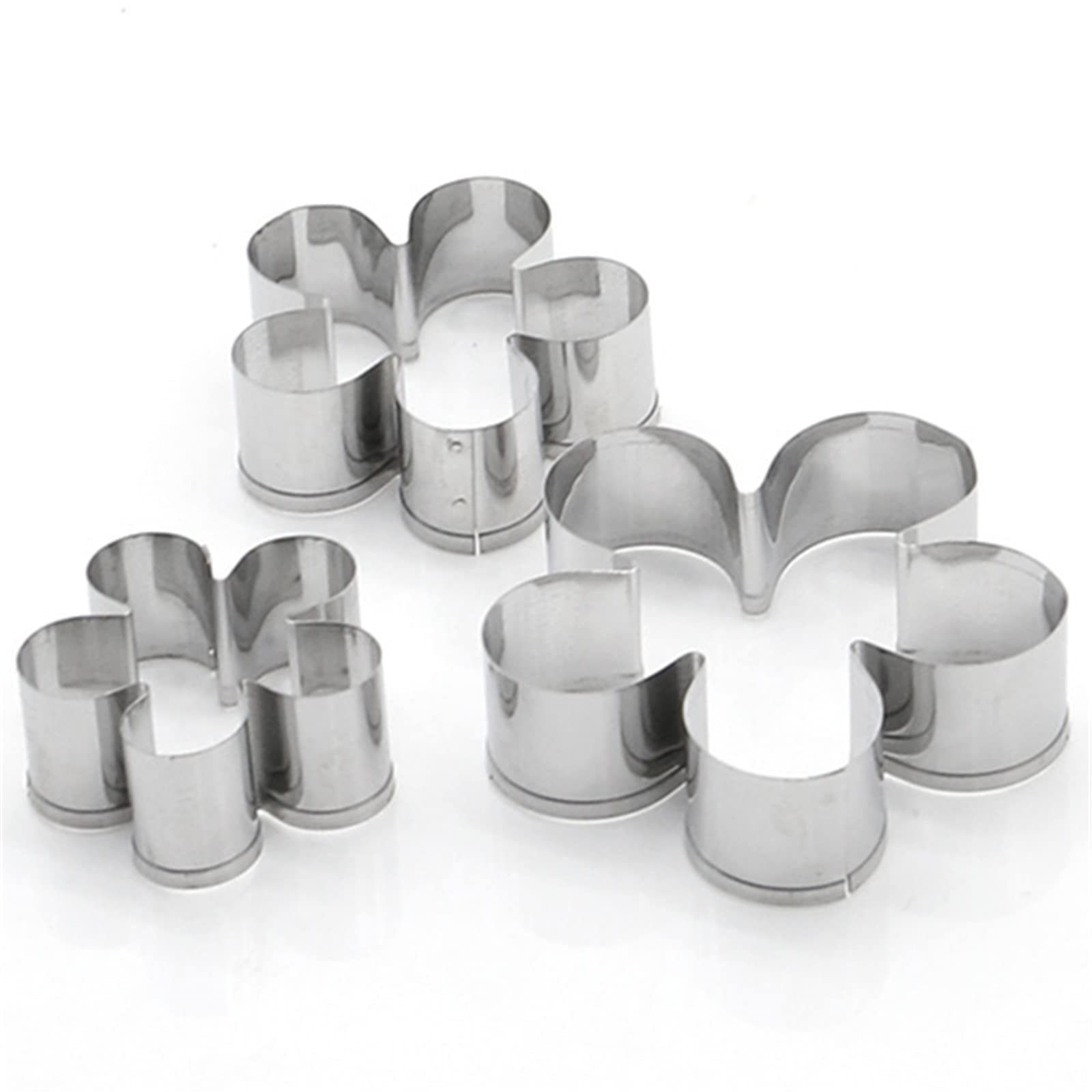 Moldes de galletas en forma de flor de 3 piezas, Cortador Galletas de Acero Inoxidable con Pétalos de Rosa para Fondant, Galletas, Repostería, Arcilla para Hornear