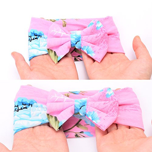 Newborn Receiving Blanket Headband Set Flower Print Baby Swaddle Receiving Blankets Galabloomer - Thumbnail 5