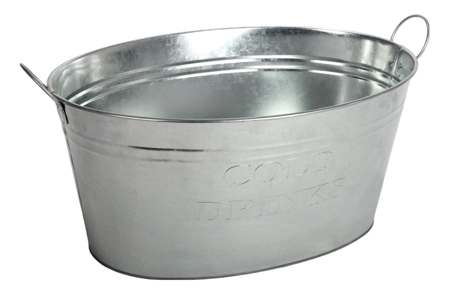 Getränkewanne 24 Liter Zinkwanne mit Henkel 2er Set Champagner Sektkühler | BURI, wasserdicht, Eiskübel, Flaschenkühler, Metallwanne, Gartenparty, Vintage-Optik, mit Aufdruck, langlebig, dekorativ