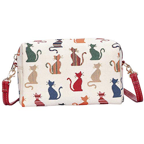 Signare Tapestry Small Crossbody Bag for Women pouch Bag with Animal and Pet Design (Cheeky Cat, HPBG-CHEKY)