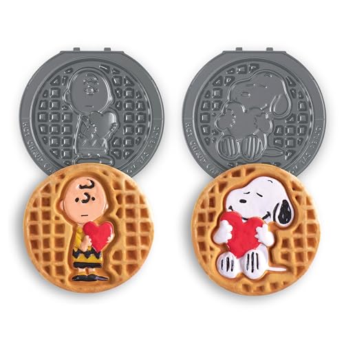 Image of Dash MultiMaker Mini System Removable Plate Set - Ceramic, Nonstick Replacement Plates for Fun-Shaped Waffle Breakfast - Waffle Maker Not Included - 4-Inch - Two-Pack - Peanuts
