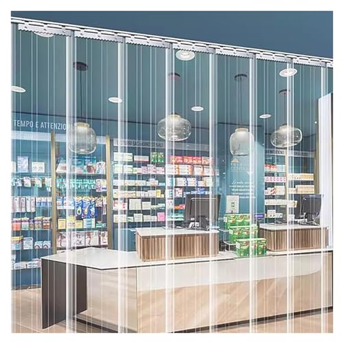 aygzb Plastic Vinyl Strip Door Curtain PVC Strip Curtain Kit Thickness Freezer Door Curtain Strip Curtain Suitable for Freezer Warehouse and Easy to Use(White,1.35x2.2m)