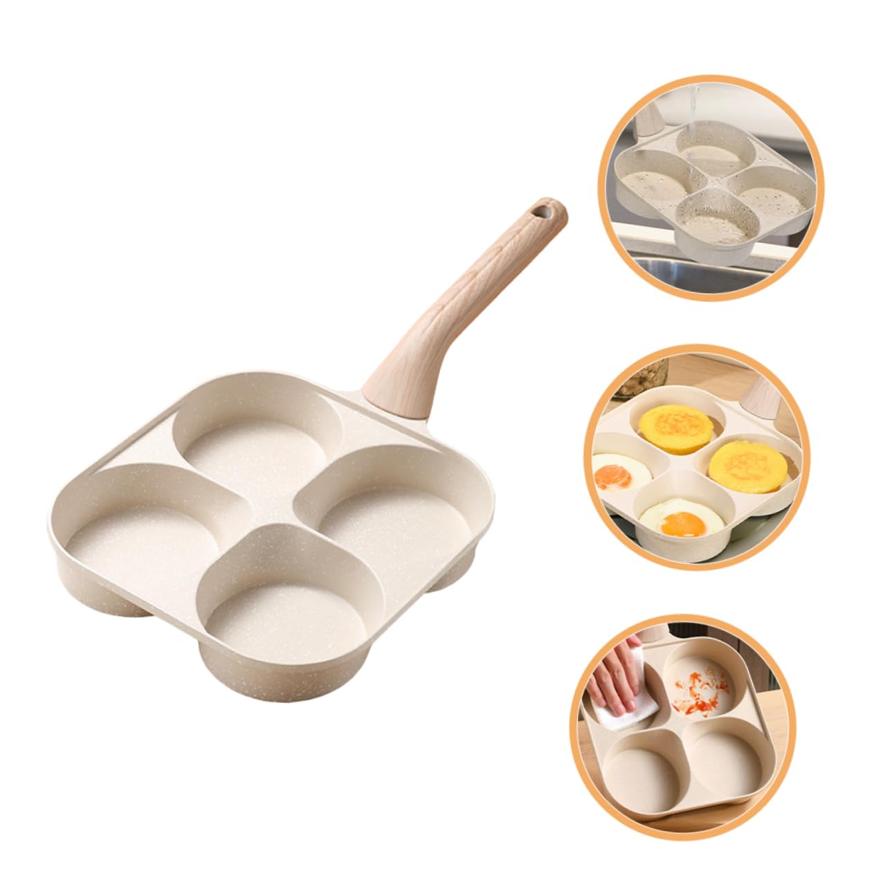 Cabilock Divided Nonstick Omelette Maker Pan with Cups Egg Frying Pan for Quick Breakfasts for Cooking Multiple Egg Burgers Easy to Clean and Use Versatile Kitchen