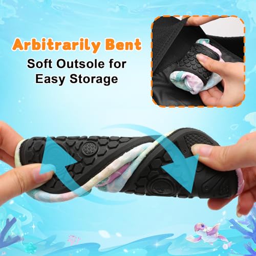Image of LeIsfIt Kids Water Shoes Girls Boys Quick Dry Aqua Socks Breathable Swim Shoes Non-Slip Barefoot Socks for Beach Surf