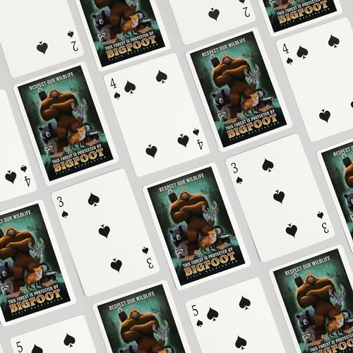 Lantern Press Cartas Póker Bosque Bigfoot 52 naipes miniatura 4