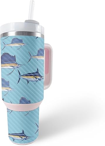 Miniatura 26 de MightySkins - Funda de fibra de carbono compatible con vaso Stanley The Quencher H2.0 FlowState de 40 onzas, bandana Acabado de fibra de carbono