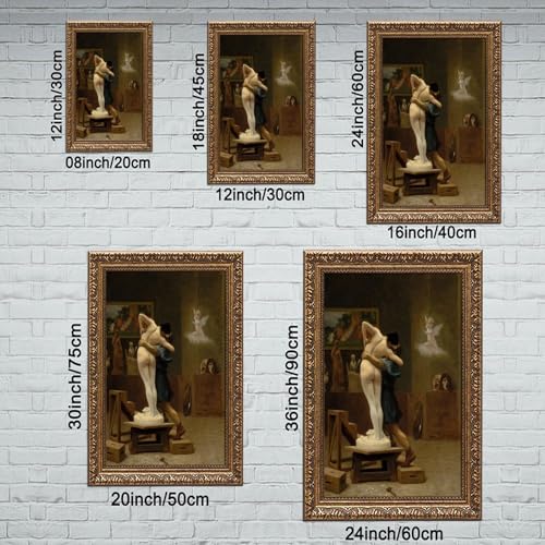 Pygmalion et Galatée Jean Leon Gerome impression sur toile décoration murale 61x91
