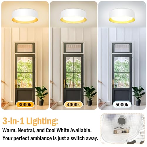 Image of BrightHome Flush Mount Ceiling Light, 13in Modern Ceiling Light 3 /4 /5000K
