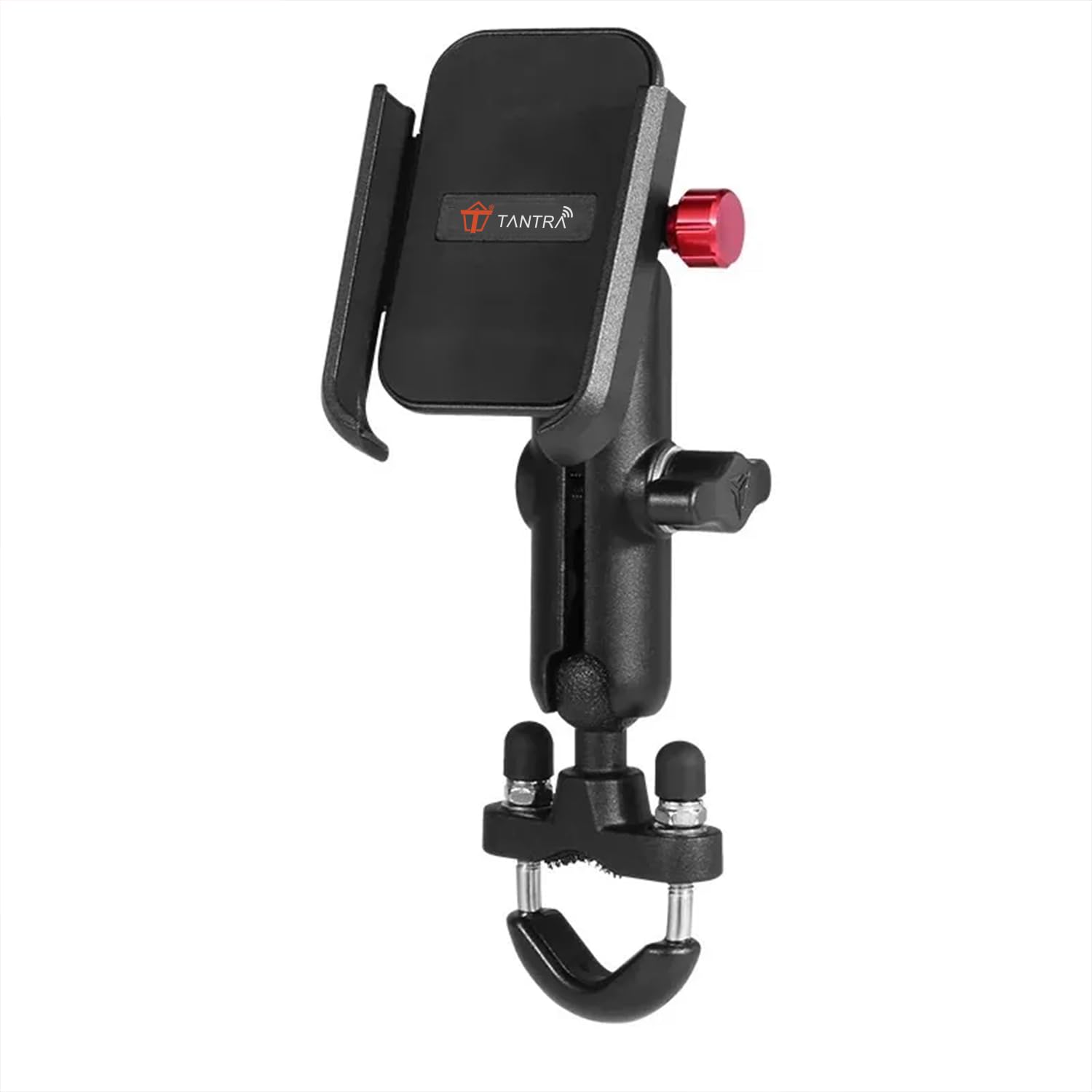 TANTRA S24A Phone Holder 360°Rotation U-Bolt Base Aluminum Alloy Material for to All Without Case Smartphone/Material Sturdy Motorcycle Bike Handlebar Phone Mount-image-26