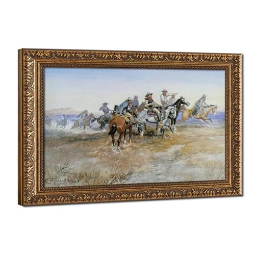 Tableau Charles M Russell pour salon impression toile ouest sauvage 30x45 cm