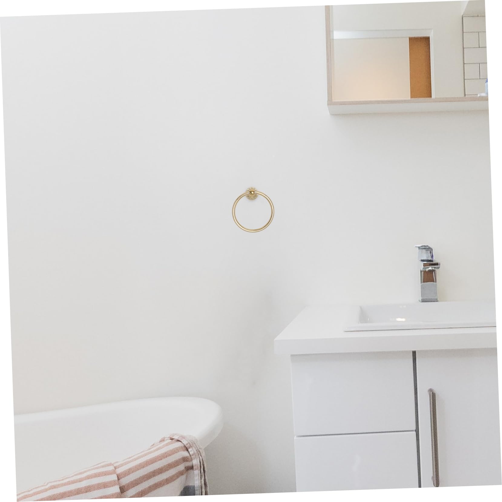 Anello Portasciugamani da Parete Bagno Rotondo Oro | Acciaio Inossidabile Elegante Semplice ed Retro Stile e Cucina Bagno