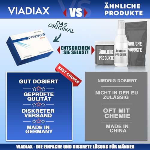 Saint Nutrition® VIADIAX 100mg – Sofort & natürlich - Blaue Formel - Extra stark abgestimmt für aktive Männer - Hochdosiert mit Maca, Muira Puama und L-Arginin – 10 Stück
