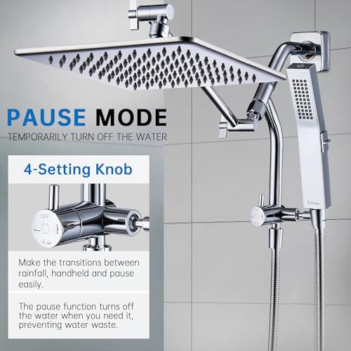 G-Promise All Metal Rain Shower Head With Built-in Power Wash Mode For - View #5