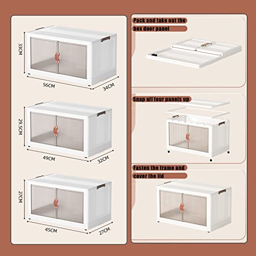 Bac de rangement empilable transparent pliable pour chambre et salon - 8