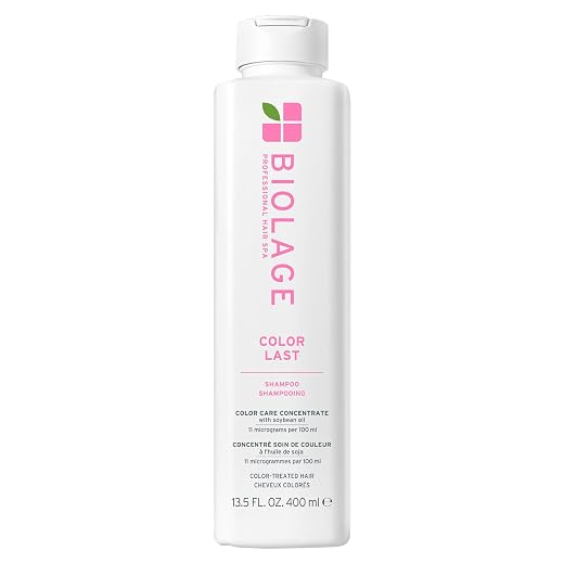 Biolage Color Last Shampoo – For Color-Treated Hair | Soybean oil, stearic acid, vegan, paraben-free, mineral oil-free, cleanses, hydrates