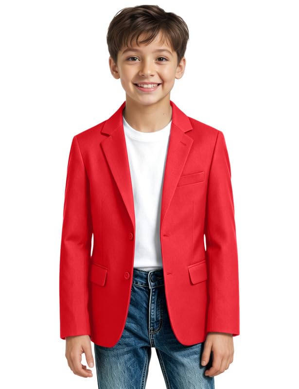 Image of Visaccy Boys Suit Jacket Toddler Formal Blazer Slim Fit Sport Coat for Kids