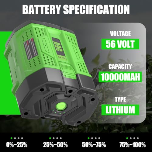 Image of 1Pack 10000mAh Replacement for EGO 56V Battery with Charger CH2100 (Green)