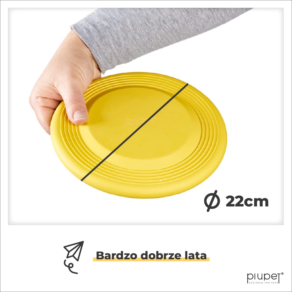 PiuPet® Frisbee dla psów, średnica 22 cm, zestaw 2 sztuk, zabawka dla psa, do uczenia psów sztuczek, niezniszczalne