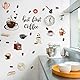 Biluer Kaffee Wandaufkleber,2PCS Wandtattoo Coffee Kaffeebohnen Wandaufkleber Braun DIY Wandsticker Küche für Küche Esszimmer Wohnzimmer Restaurant Büro Cafés Wanddeko