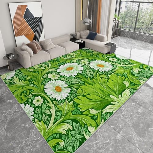 Tapis vert de qualité William Morris motif floral doux et durable - 2