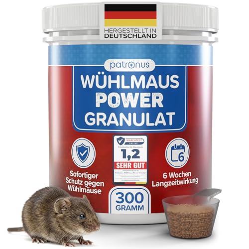 Wühlmaus Power Granulat 300 g - Wühlmäuse effektiv vertreiben mit Sofort- und Langzeitwirkung - Wühlmausgift-Alternative als Abwehr-Mittel gegen...