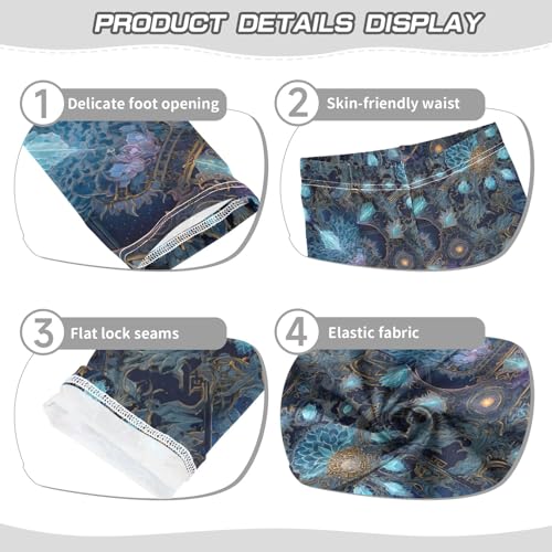 Girls' Athletic Leggings Ankle Length Yoga Dance Pants Kids Teen 4T Sapphire Altar Refracting Laser Aurora3