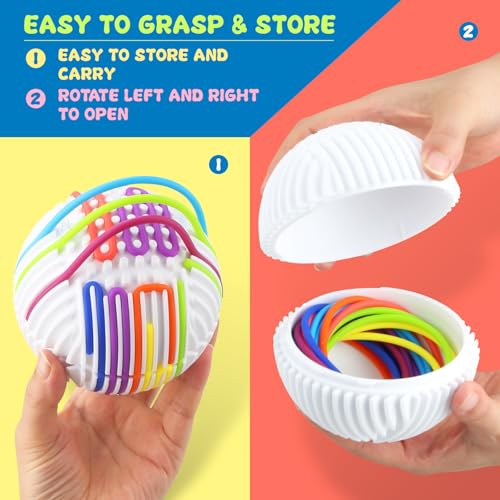 Sensorik Spielzeug für Kinder ab 3+ und Erwachsene,Montessori Silikon Sensory Fidget Spiel Toys,Autismus Spielzeug mit 16 Zählstangen Schnüren