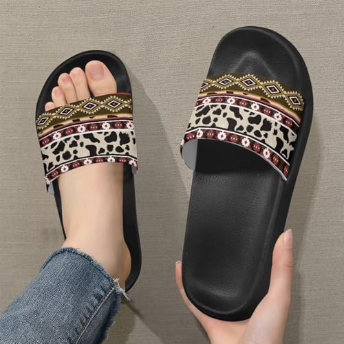 Binienty Women's Wide Slide Sandals Trendy Beach Flip Flops Lightweight Flat Slide Sandals for Daily Walks,Poolside,Water Park3