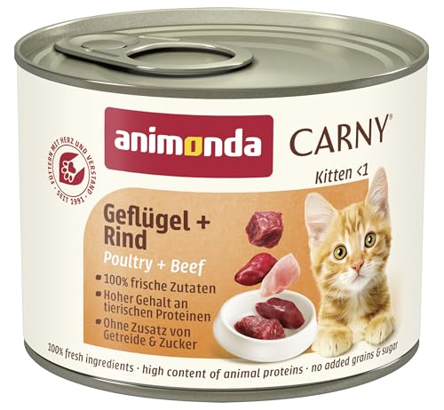 animonda Carny Katzen Nassfutter Kitten Geflügel + Rind (12 x 200g)