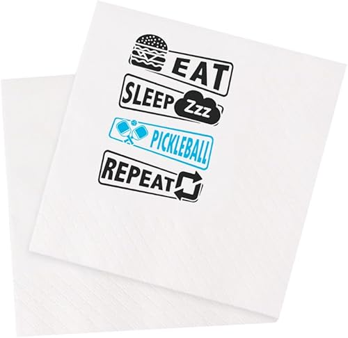 VOWFOO Divertidas servilletas de cóctel con cita de pickleball, 50 unidades, servilletas desechables de papel para jugadores de pickleball,