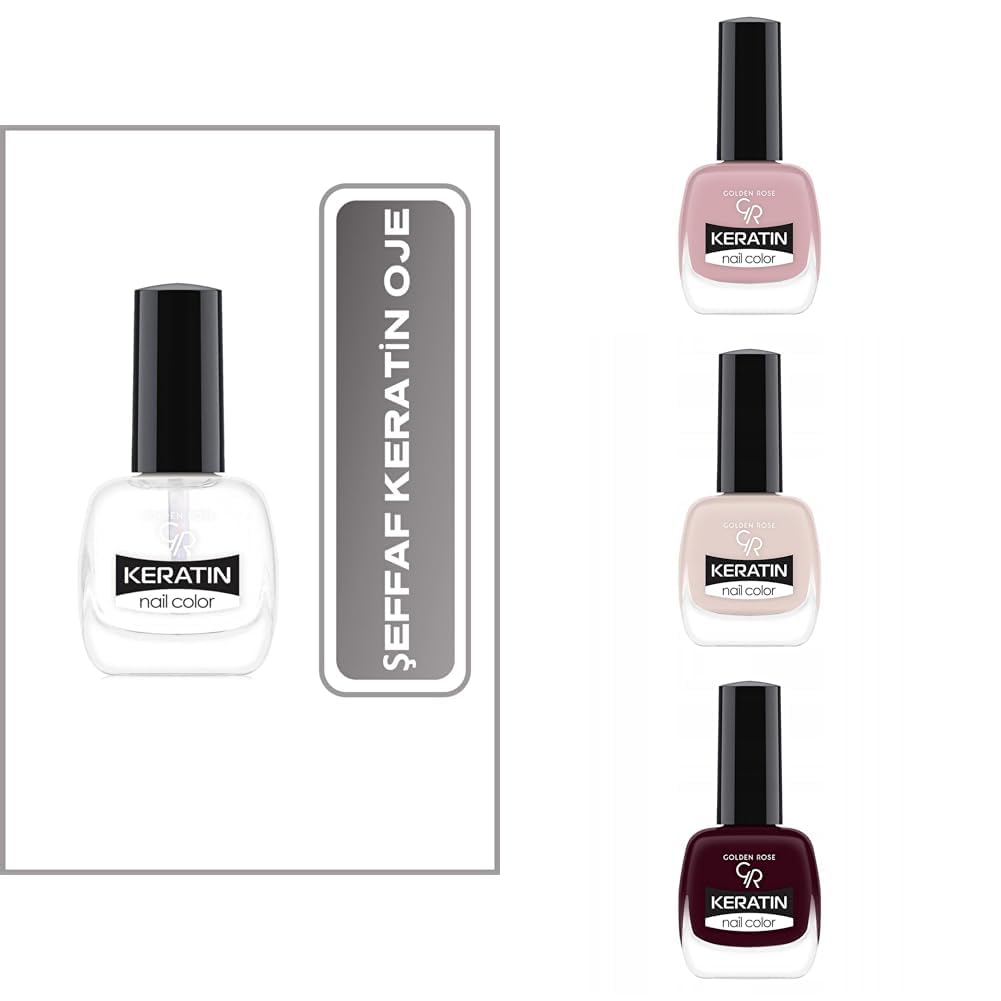 Golden Rose Keratin Nail Color Oje Seti - Clear Top Coat