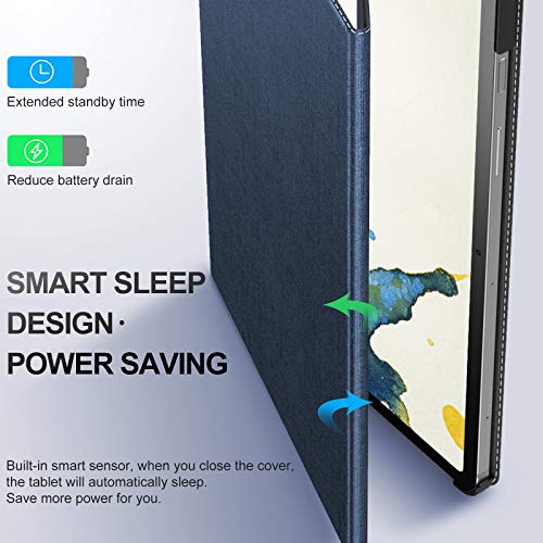 INFILAND Case for Samsung Galaxy Tab S10 Lite/10 FE/ S9 FE 5G 10.9 Inch/Tab S9 11 Inch, Ultra Slim Multi-Angle Cover with S Pen Holder [Auto Wake/Sleep].