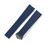 MAKAZHZZRM Cinturino for orologio in silicone leggero e traspirante Fit For interfaccia convessa, adatto for Tag Heuer Aquaracer Series, resistente al sudore, 22 mm, nero e blu.(Blue-Black-Z5(3.0))