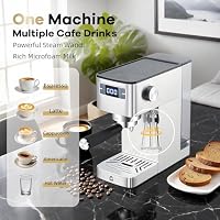 Kaffeemaschine, 20 Bar Siebträger Mit Milchaufschäumer Für Espresso, Cappuccino Und Latte - Kompakte Espressomaschine Mit Thermoblock, Heißwasserfunktion & Entkalkungsanzeige - Perfekt Für Haushalt Un – Ansicht 6