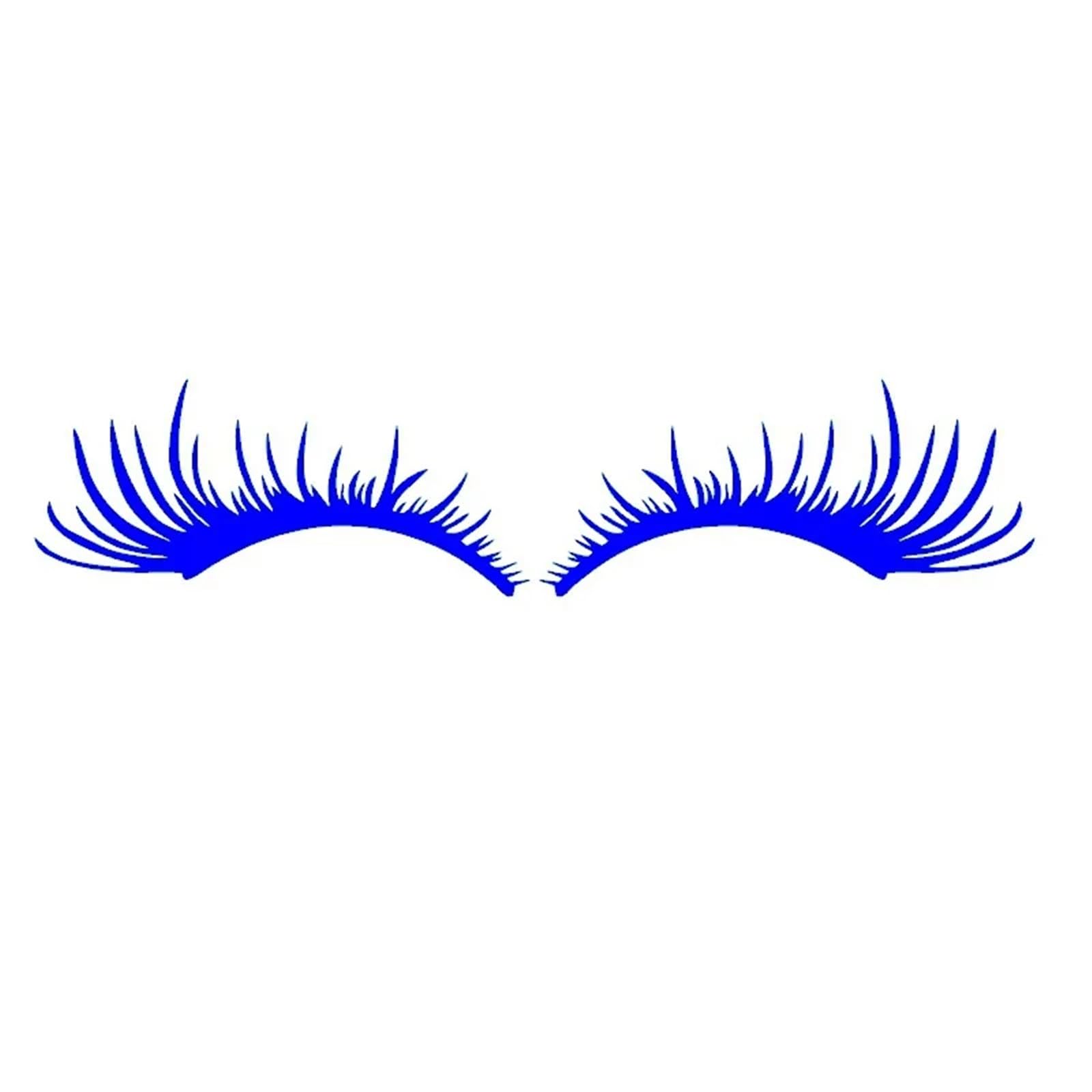 Car Eyelashes 2PCS Car False Eye Lash Funny Eyelash Headlight Sticker Eyelashes Auto Head Lamp Decoration Decals Auto Accessories Headlight Eyebrows(Blue)