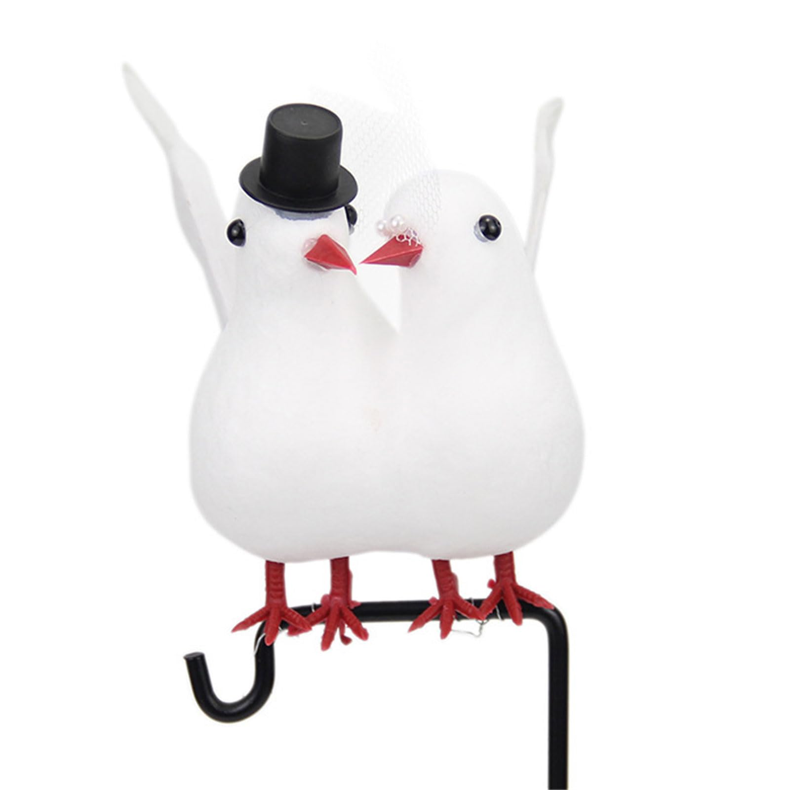 NEWFT 2Pcs Realistic Foam Couple Birds Soft Feathered Texture Artificial Bird Ornament For Wedding Bridal Party Centerpieces