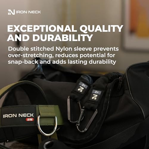 Image of Iron Neck Resistance Band, Durable Exercise Band with Steel Carabiners for Neck Training, Strength Workouts, Stretching, and Rehab